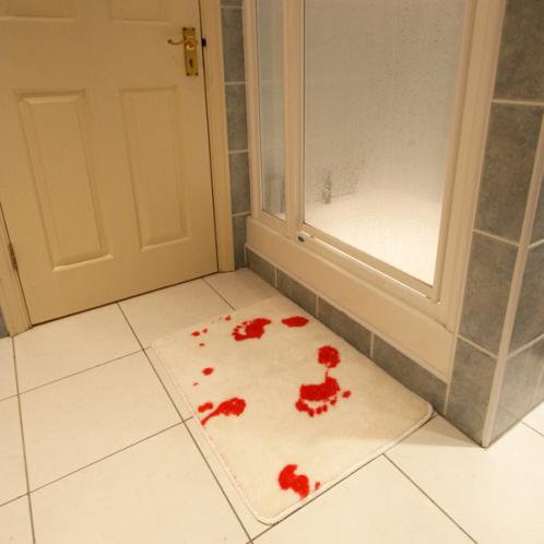 A Blood Bath Bath Mat Blood Footprints Non-slip Mat Blood Carpet Bathroom Products