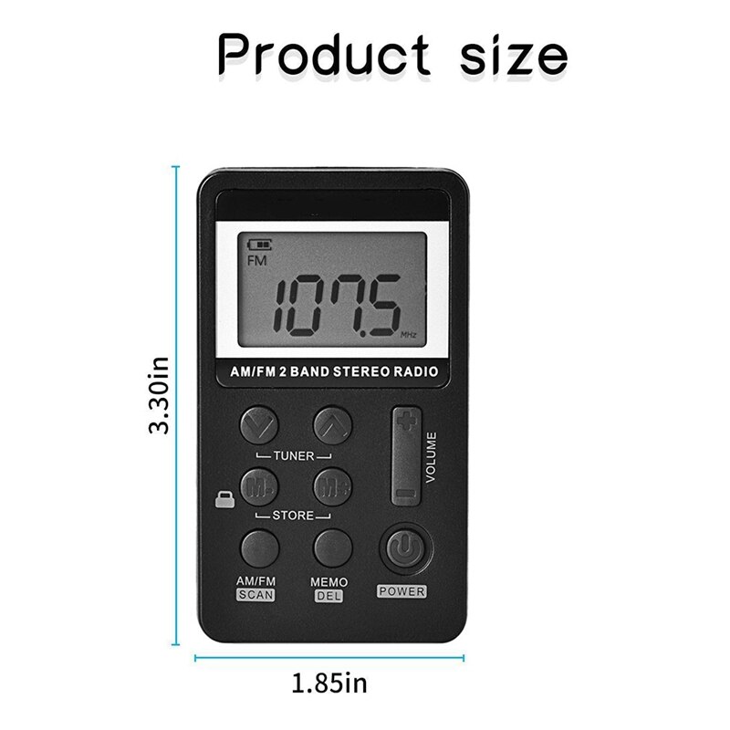 Persoonlijke Digitale Am Fm Radio, Am Fm Compacte Transistor Radio Ingebouwde Antenne Met Oortelefoon Voor Lopen Jogging