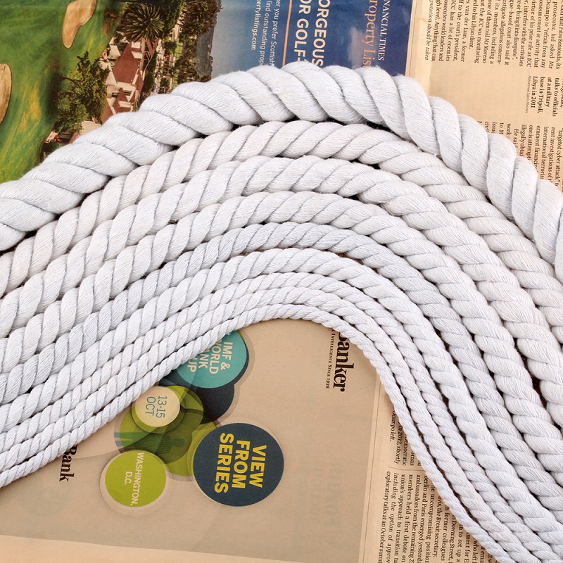 1 Meter Beige Cotton Three Twisted Rope String Cords Twine Sash Craft 4mm-20mm Cotton Thick Cords For Handmade Decorative