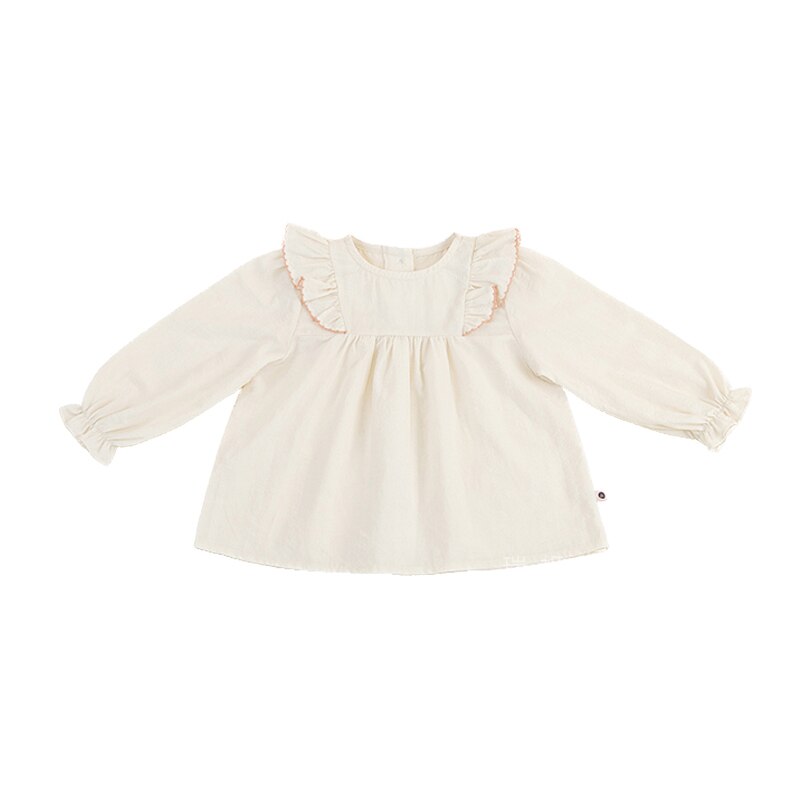 Baby girl shirt autumn Korean baby shirt lace collar long sleeve top shirt Baby girl clothes: 80cm