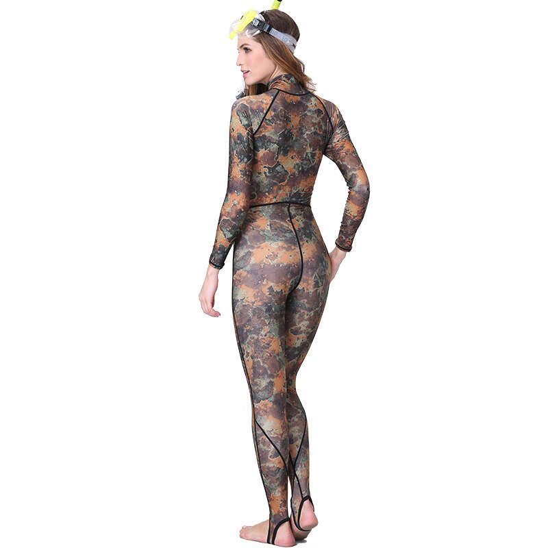 Vrouwen Een Stuk Wetsuit 1 Mm Duikpak Camo Surf Pak Waterdicht Uv Zon Ademende Zwemmen Duiken Snorkelen