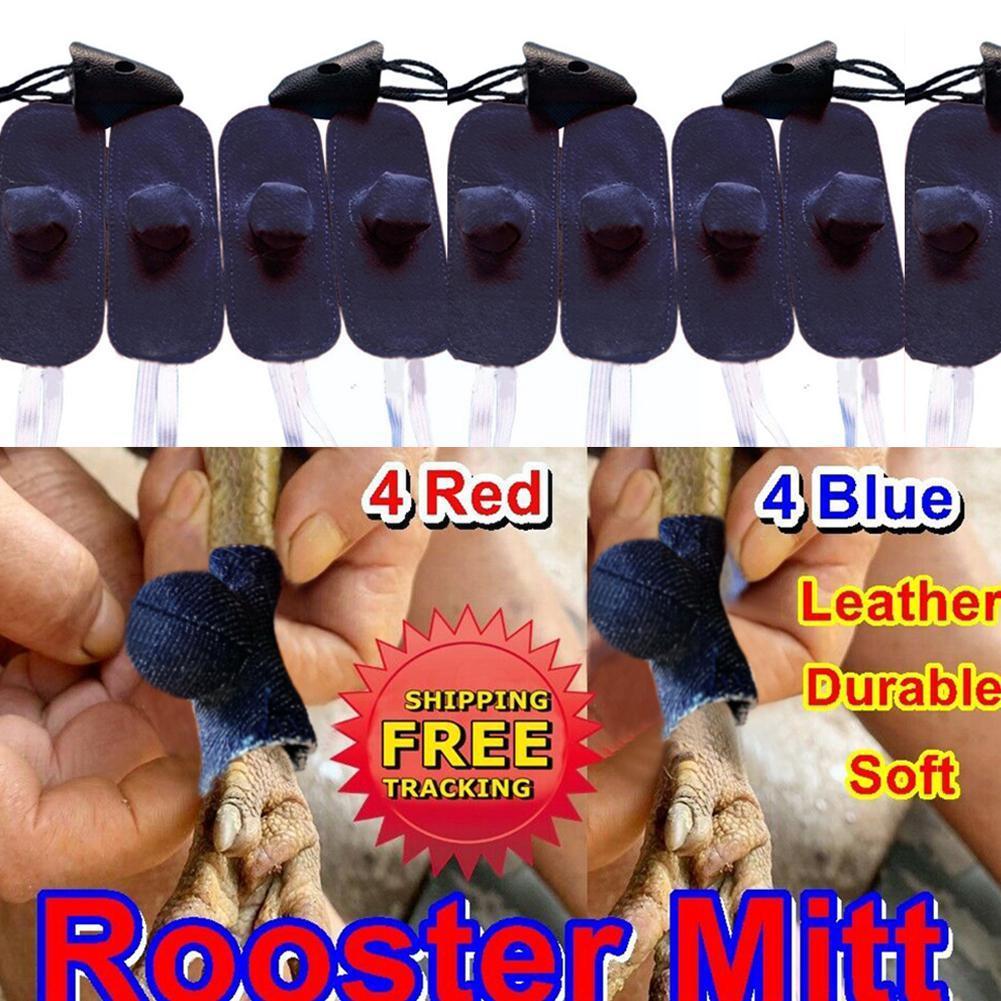 Gants en cuir pour coq, 4 paires, pour combat en toute sécurité pour la lutte, coq rouge, coq, coq, coq B6k9