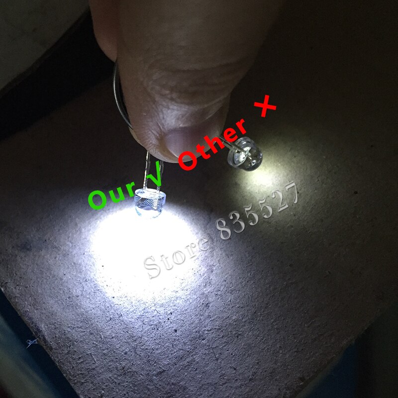 Lote de 20 unidades de abalorios para lámpara LED F5 de 5mm de color blanco, de 6 a 7LM, con chip de gran núcleo, diodos emisores de luz (LED) para DIY