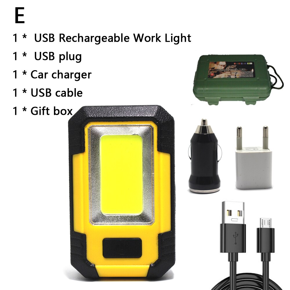 30w bærbare ledet arbeidslys usb oppladbare arbeidslys 3 moduser bilreparasjonslommelykt med magnetisk sokkel håndholdt arbeidslys: E