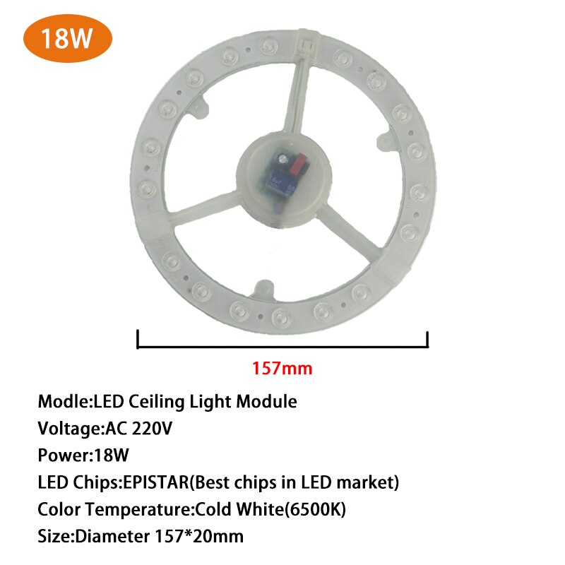 Plafond Lampen Lichtbron LED Module Licht AC 220V 12W 18W 24W Energiebesparing Luminaria Plafond voor Thuis Indoor Verlichting: LED Module light 18W