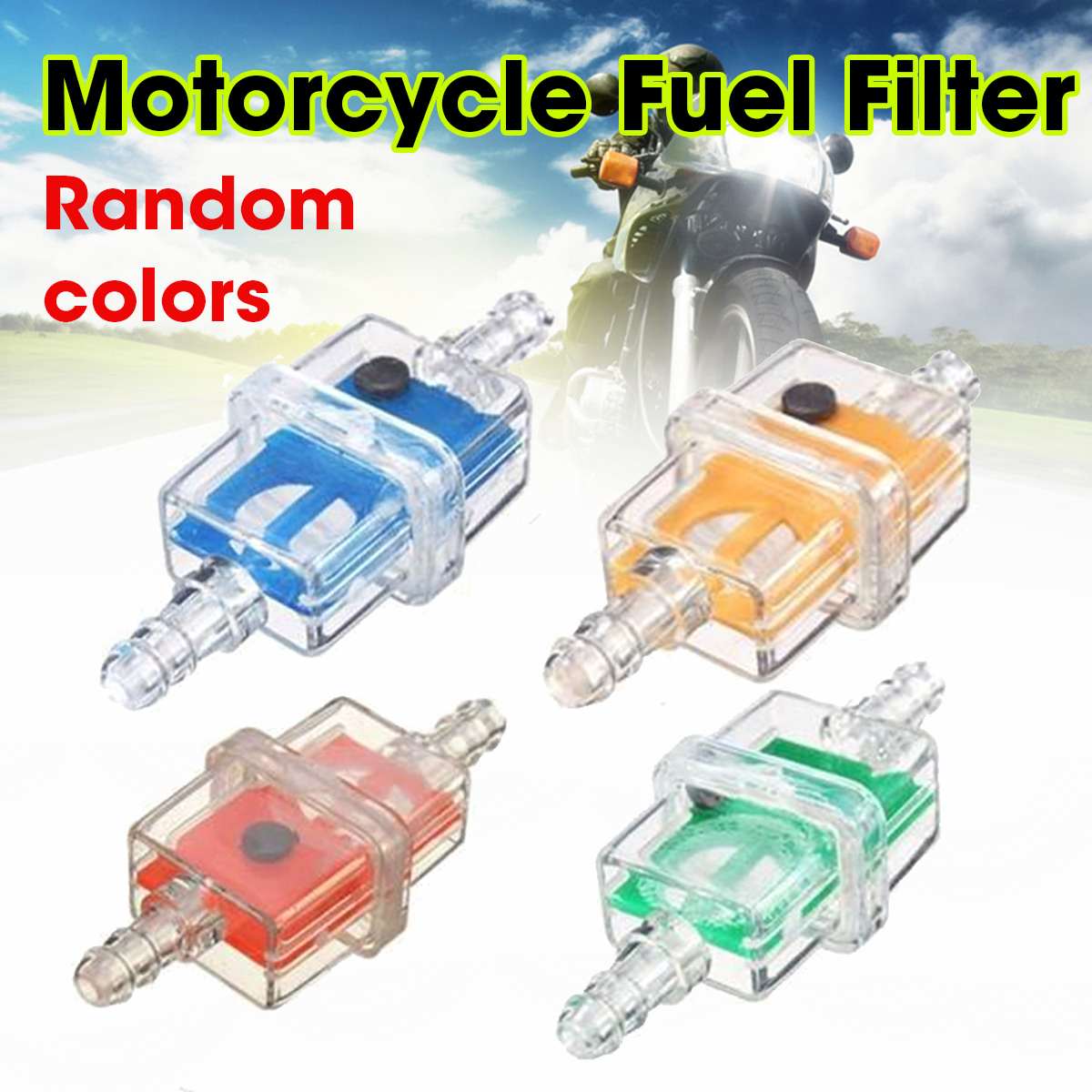 Motorfiets Brandstoffilter Duurzaam Voor Atv Karts Kleine Sport Auto Motorfietsen Universele Olie Brandstoffilter Willekeurige Kleur