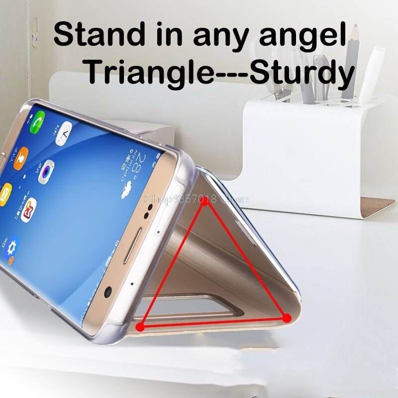 Para samsung galaxy s8 g950f g950fd caso espelho de luxo smart view janela flip caso para samsung s8 s 8 SM-G950F SM-G950FD SM-G950