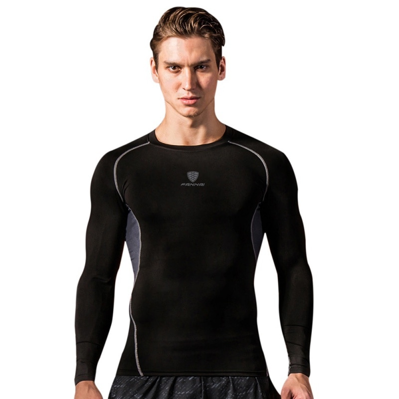 Men's Quick Dry Running T-Shirt Compression Shirt Long Sleeve Men Sport Jogging Fitness T Shirt Training Suit