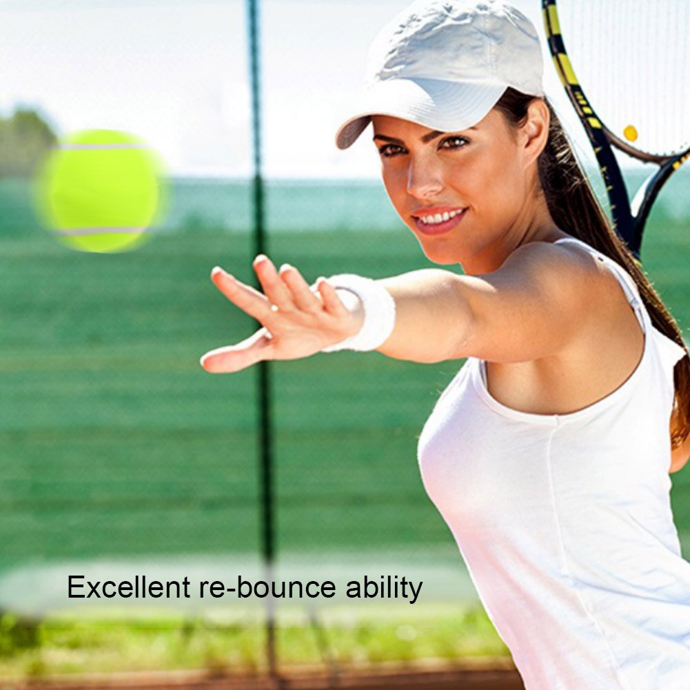 3Pcs Rubber Tennis Ball High Resilience Durable Tennis Practice Ball for School Club Competition Training Exercises