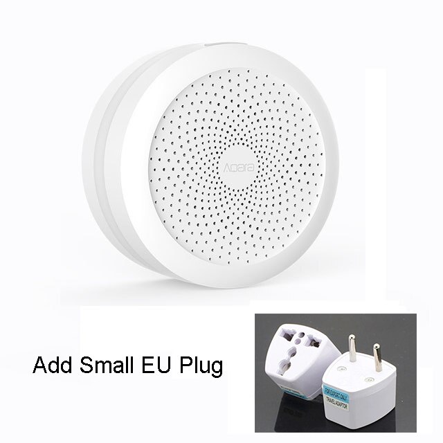 Original mijia aqara hub gateway med led natlys smart work with for apple homekit international edition gateway: Tilføj lille eu-stik