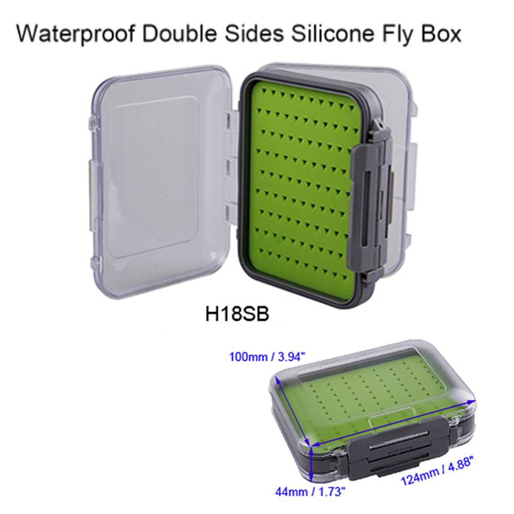 Aventik 100% Waterproof Fly Box Silicone Transparent Fishing Box Fishing Storage: light green