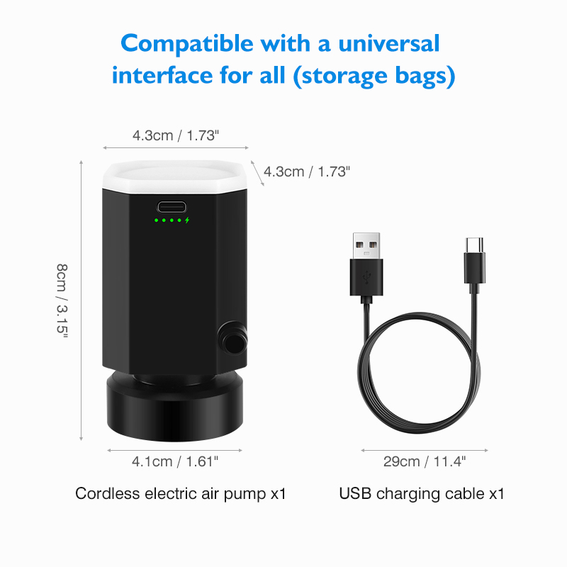 2024 Upgrade Herbruikbare Vacuüm Opbergtas Met Universele Pomp Voor Kleding Reizen Vacuüm Sealer Compressie Zakken Space Saver Zakken: Sky Blue