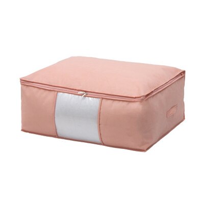 Luluhut ikke-vævet stof quilt opbevaringstaske dyne opbevaring betræk under seng opbevaring tasker opbevaring af quilt skab tæppe organizer: Lyserød / L  70 x 50 x 27cm