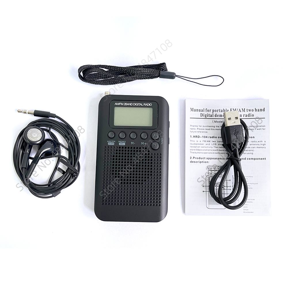 Radio portatile Mini Pocket FM AM Step 9/10KHZ ricevitore digitale schermo LCD ad alta sensibilità con altoparlante antenna telescopica