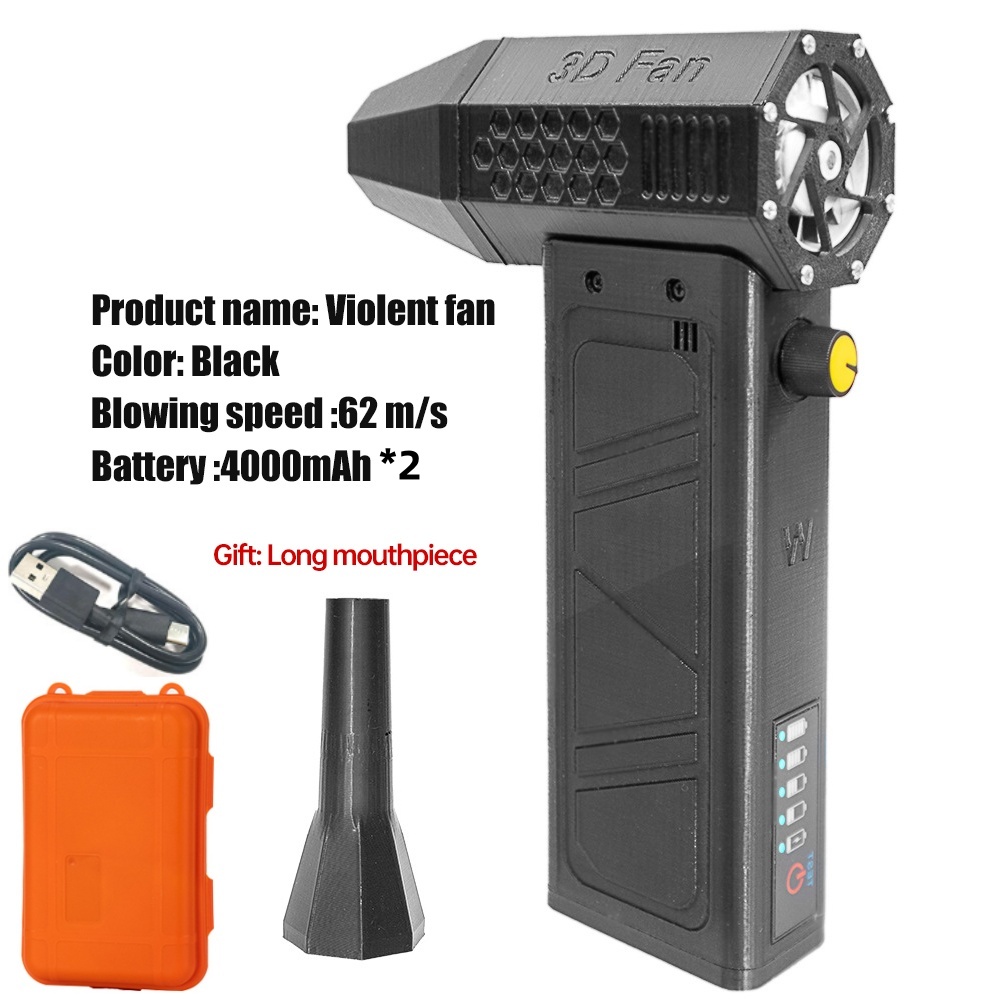 Potente ventilador de aire, ventilador de conducto de alta velocidad, mini ventilador Turbo Jet 140000 RPM Velocidad del viento 62 m/s Turbo Ventilador Motor sin escobillas Ventilador violento: Oro