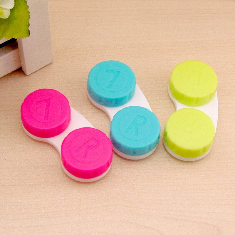 Pocket Portable Mini Contact Lens Case Easy Carry Make Up Beauty Pupil Storage Box Mirror Container Travel Kit Cute Containers