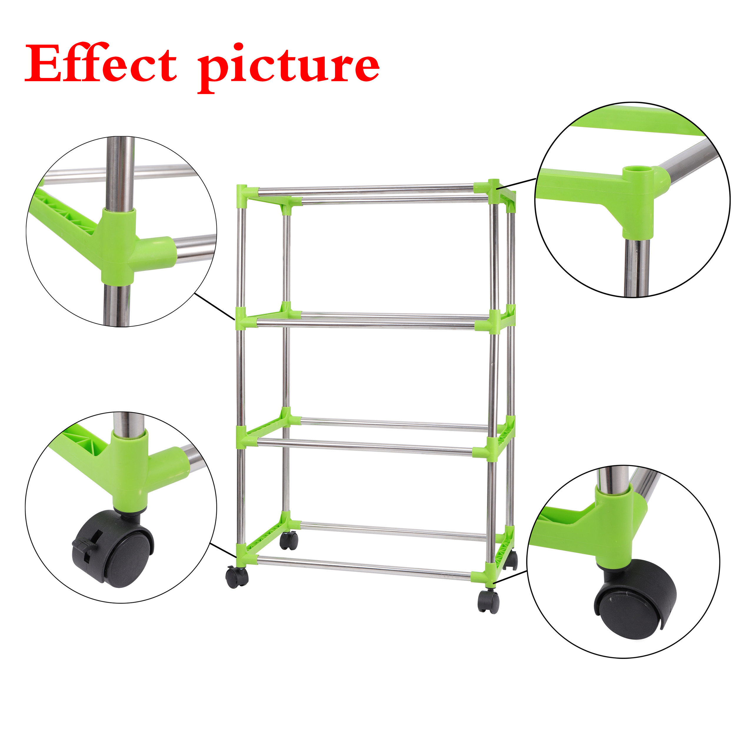 Hydrocultuur Groente Lade Montage Frame Roestvrij Stalen Buis Tauge Kwekerij Lade Plank Universele Wiel Diy Planten Rack