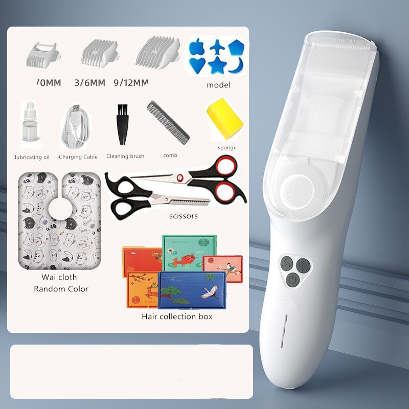 WEIDZ USB Rechargeable électrique tondeuse à cheveux pour enfants adultes silencieux automatique cheveux aspiration salle de bain tondeuse IPX7 étanche