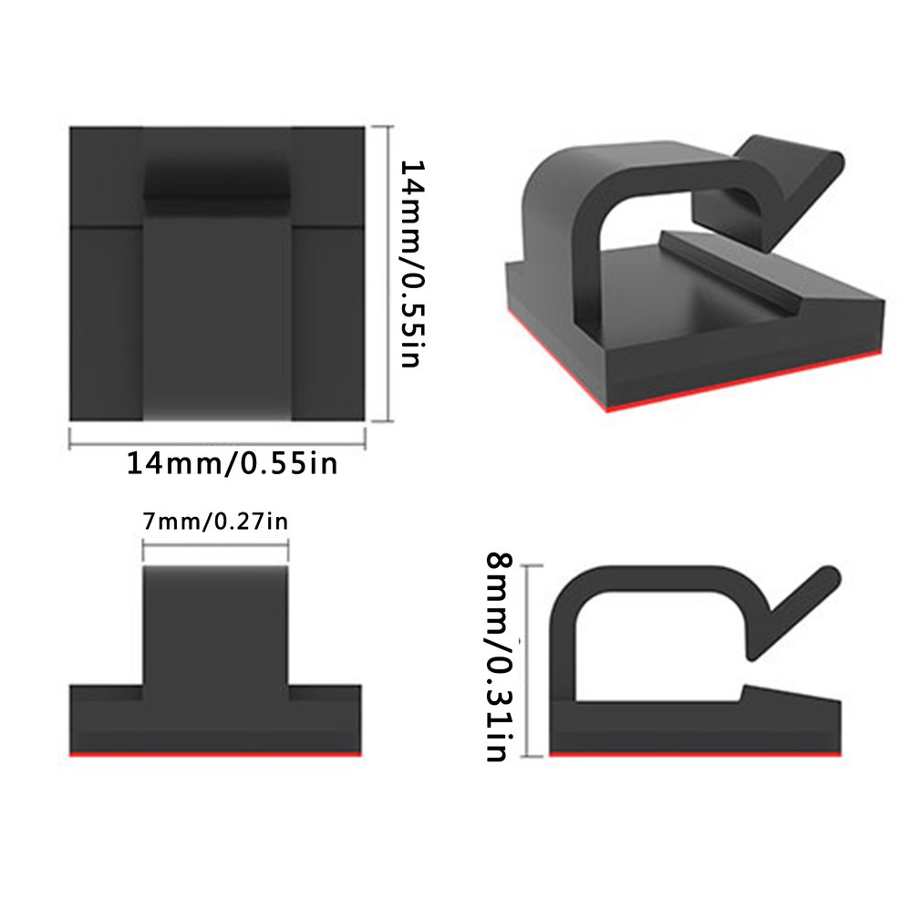 20pcs Self Adhesive Cable Clamp Securing Clip Wire Arranging Device For Car Dash Cam Clip Holder Recorder Wiring Fixing Seat