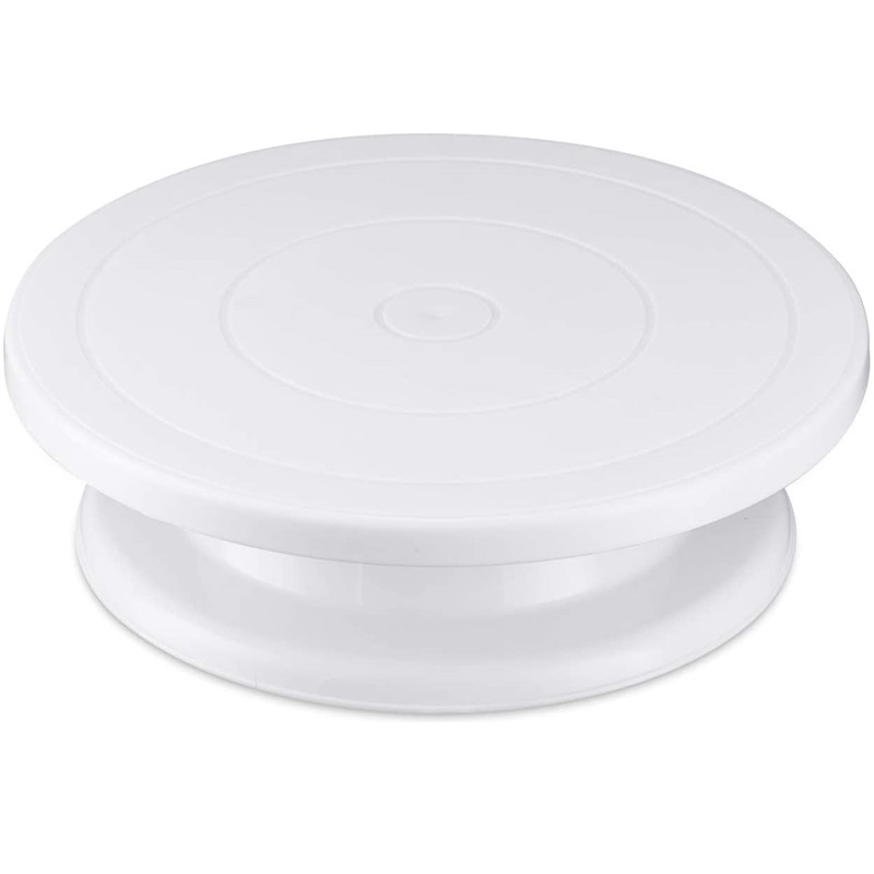 28cm wienerbrød drejeskive plast kage roterende bord anti-skrid runde kage drejeskive stativ kage dekoration bageværktøj: Default Title