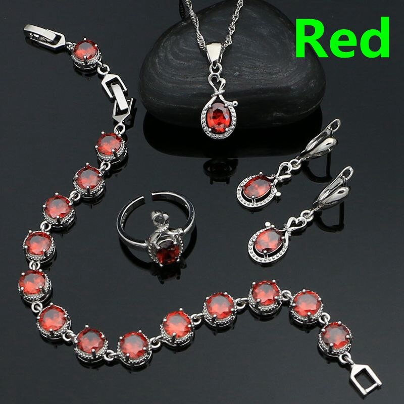 Weiß Topas Schmuck einstellen Silber 925 Offenen Ring Ohrringe Armbinde Kette Anhänger Klassische Hochzeit Zubehör für Frauen: verrotten