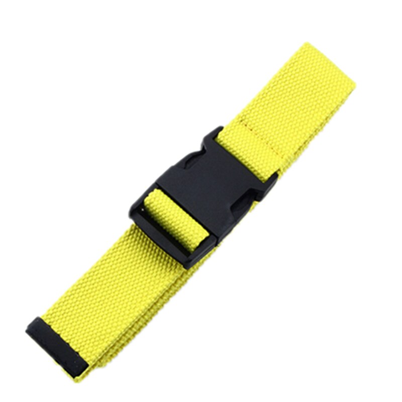 Adultes réglable tout-Match ceinture unisexe Style coréen toile ceintures Vintage en plastique boucle élastique couleur unie longue ceinture: yellow