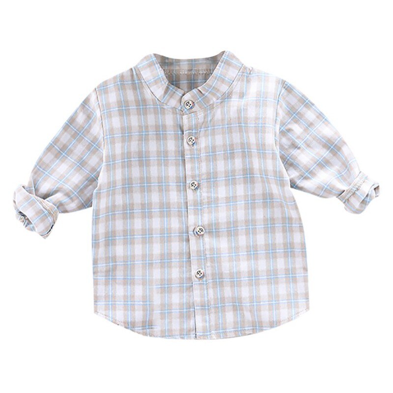 Katoen Jongen Shirts Baby Jongens Lange Mouwen Plaid Print Shirts Kids Tops Tees Shirts Casual Blouse: B2 / 6M-1T