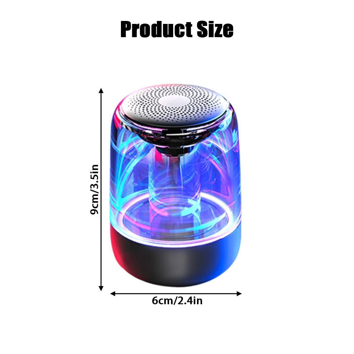 Bluetooth Wireless Speakers Waterproof Stereo Column Portable Subwoofer Speaker Romantic Colorful Light Support TF Card with Mic