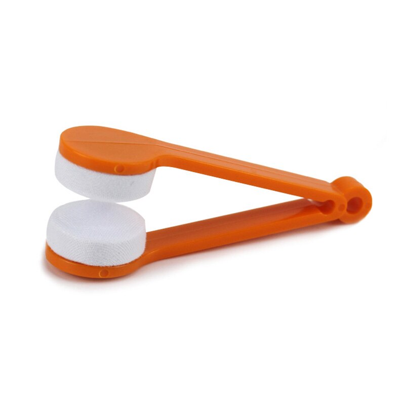1Pc Mini Twee-Side Bril Borstel Microfiber Brillen Cleaner Bril Schoonmaken Wrijven Cleaner Lenzenvloeistof Borstel Scherm Wrijven: YELLOW