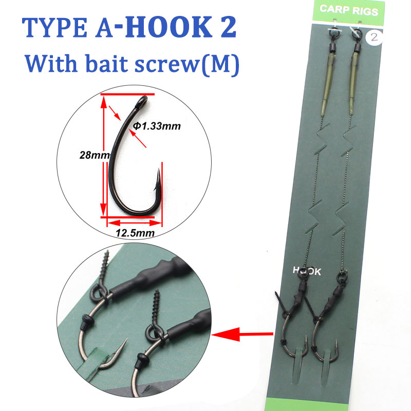 Carp Fishing Accessories Ready Tied Ronnie Carp Rigs Quick Change Hooklink Carp Fishing Hook Line For Carp Fishing End Tackle: Type A-2