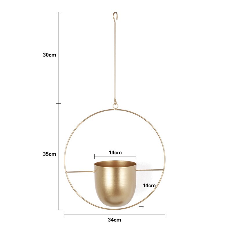 Iron Hanging Flower Pot Decorative Swinging Flower Basket Plant Hanger Pot Hanging Basket Home Garden Balcony Decor: B