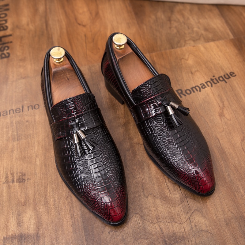 Guderian märke herrskor italienska tofs läderskor för män oxfords bröllopsskor zapato formell hombre cuero