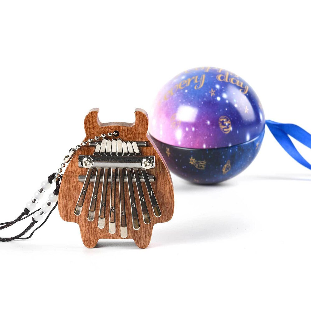 Mini Kalimba 8 Keys Kalimba Transparent Piano Crystal Acrylic Thumb Piano for Kids Adults Beginners Profesisonals Heart-shaped