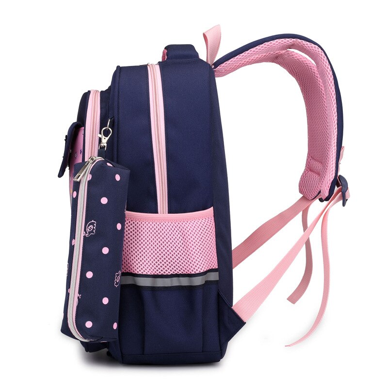 Moda dos desenhos animados bonito das crianças mochila de alta capacidade escola primária menino menina carga-reduzindo respirável oxford pano mochila