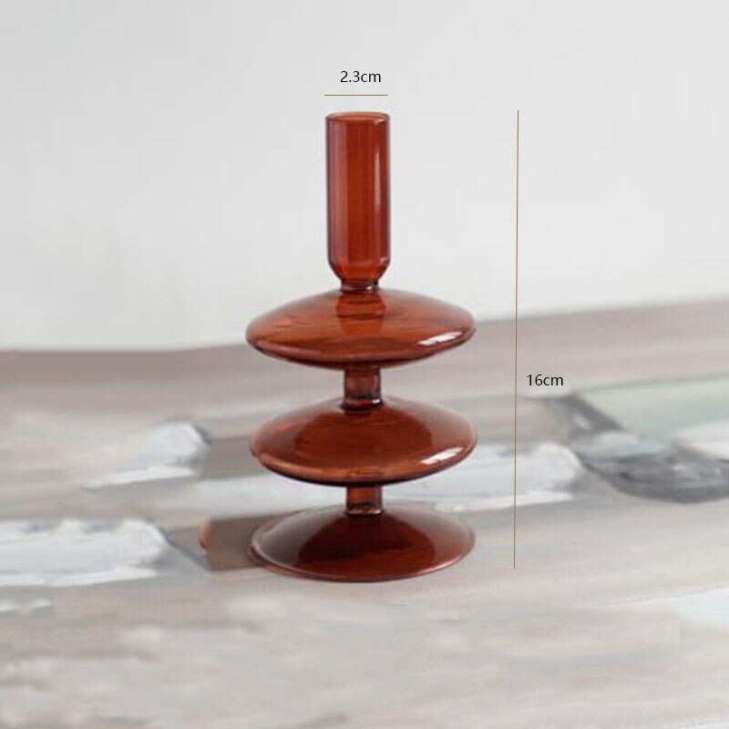 Candle Holder Home Decor Vase Glass Candle Holder Stand European Room Decoration Accessories Wedding Decoration Candlestick: D