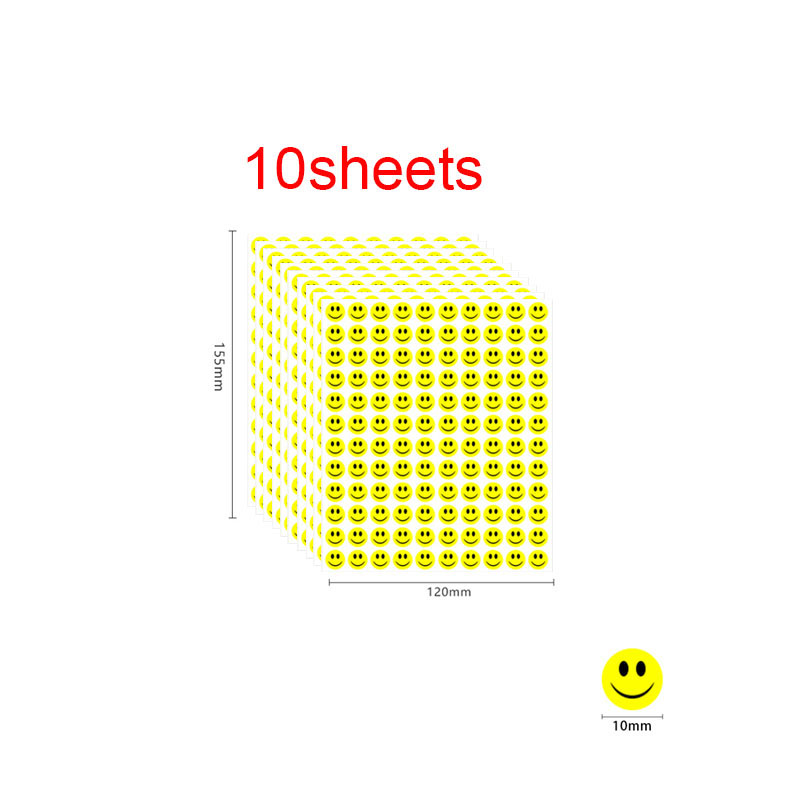 5-20sheets Kids Reward Stickers 15 Happy Smile Face Star Stickers Students Reward Chart Behavior Labels Scrapbook Crafts: army green