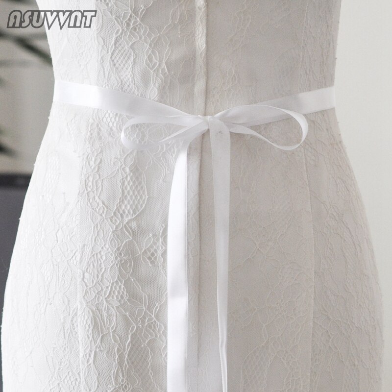 Cinta para la cabeza de para boda, accesorios de boda con cuentas, flores doradas y cinturón de perlas para vestido de mujer, Cinturón fino para: Blanco
