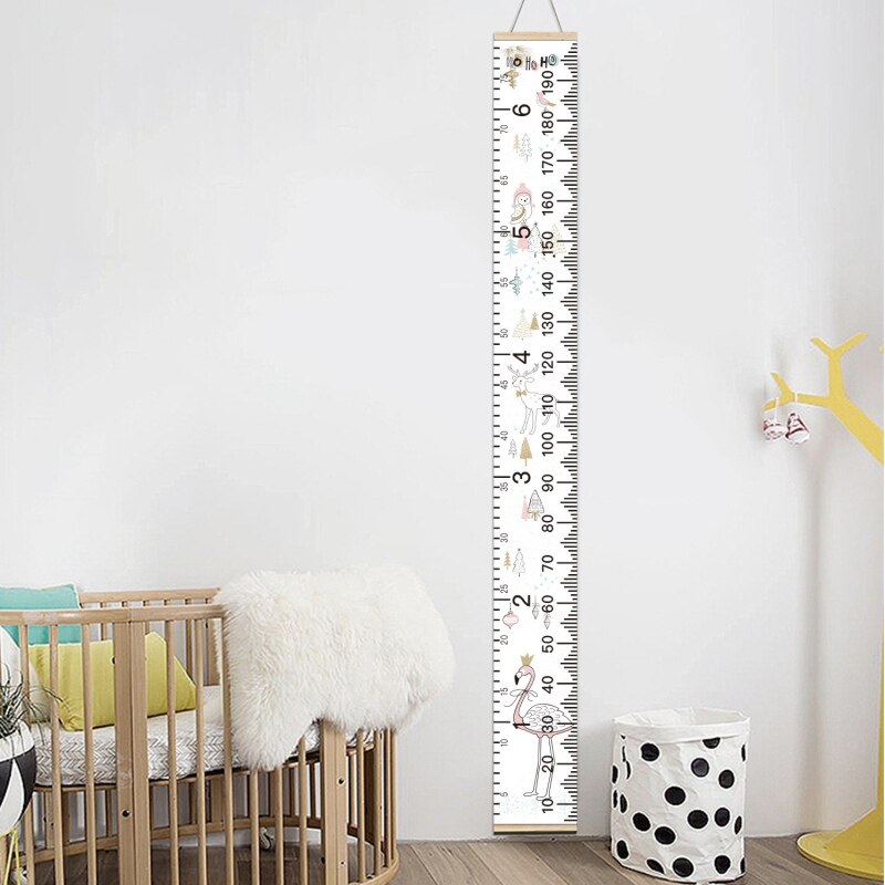 Hängande duk höjd linjal barn tecknad tryckt dekorativt tillväxtdiagram väggmått linjal baby plantskola dekoration