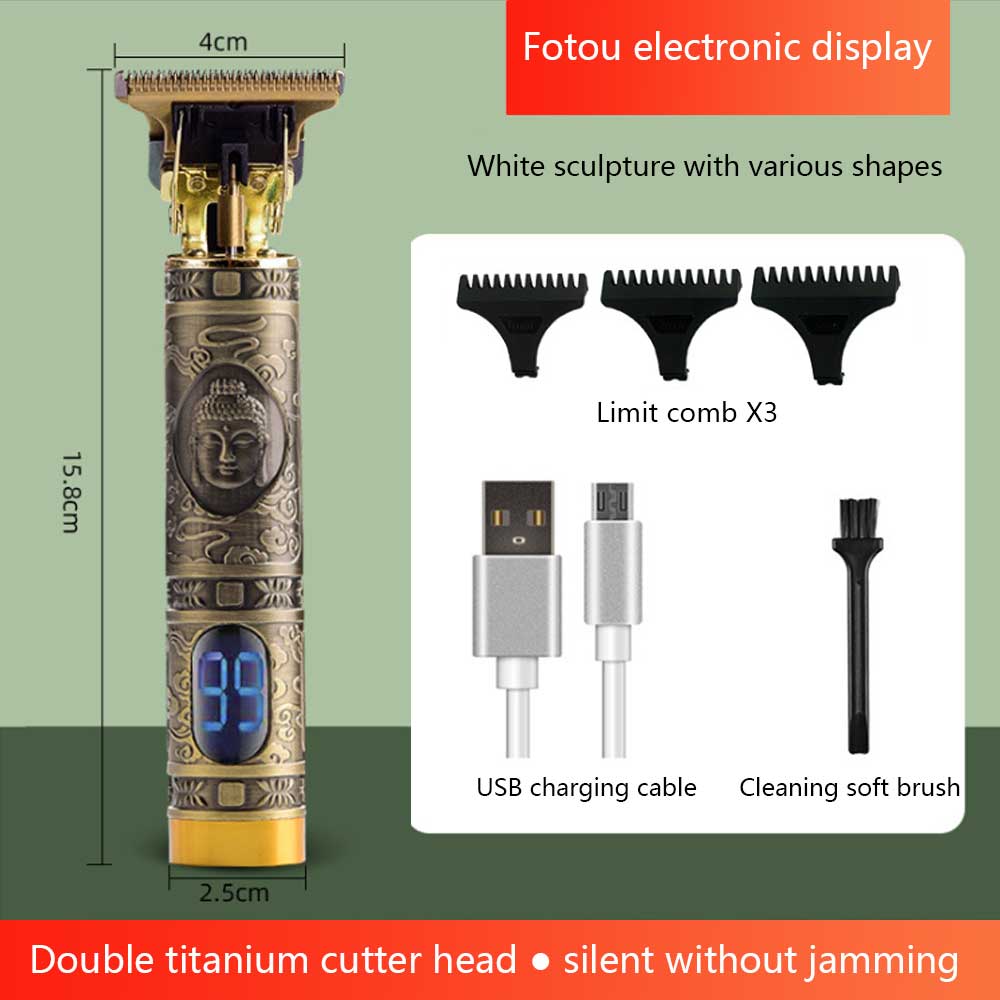 Clipper Maquina De Cortar Cabello Hair Mower Trimmer For Men Beard Electric Shaver Haircut Machine Hairstyle Cutter Professiona: Set-8