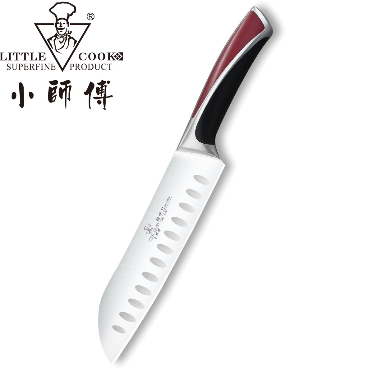 Little cook 7 inch keuken santoku mes met volle tang, gesmeed, scherp, koksmessen, chinees hakmes, kookgereedschap, accessoires, gadgets