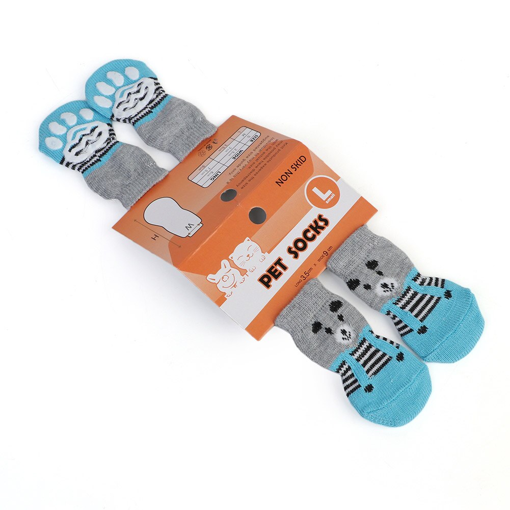 Dog Protector Socks 4pcs Anti-Slip Winter Socks cute Slip Socks Cute Dog Cat Anti-Slip Knit Sock Winter Indoor socks Wear On Paw