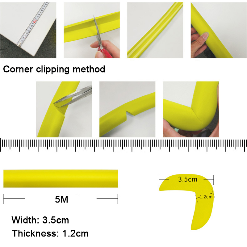 5M Children Safety Desk Table Edge Corner Protector Strip Kids Rubber Protection Cushion Glass Edge Furniture Edge Guard Strip