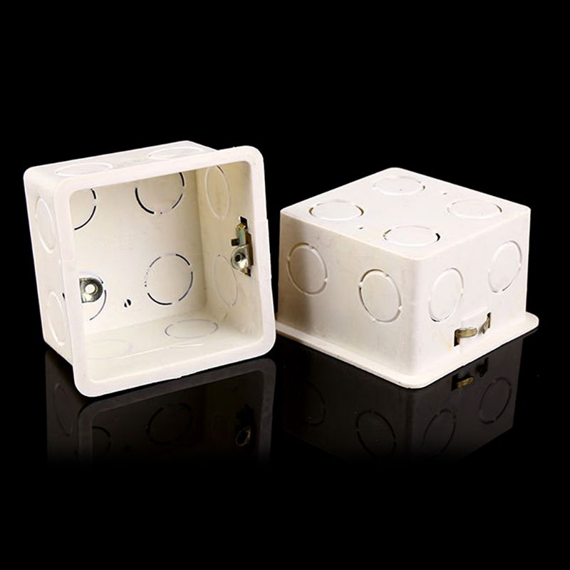 Caja de conexiones de PVC de 86x86, Cassette de montaje en pared para enchufe de interruptor, Base de interruptor, caja inferior, accesorios de caja eléctrica
