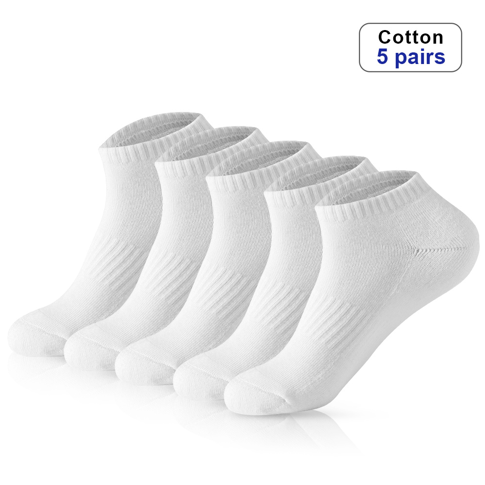 5 par/lote calcetines de corte bajo para hombre calcetines cortos blancos y negros para hombre calcetines deportivos de algodón calcetines para hombre calcetines tobilleros transpirables para primavera y verano