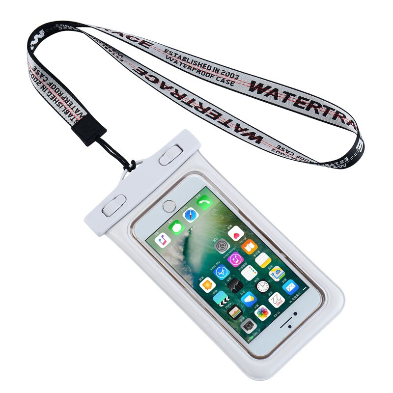 Pochette étanche sous-marine housse de sac sec pour écran tactile de téléphone portable iPhone: Blanc couleur