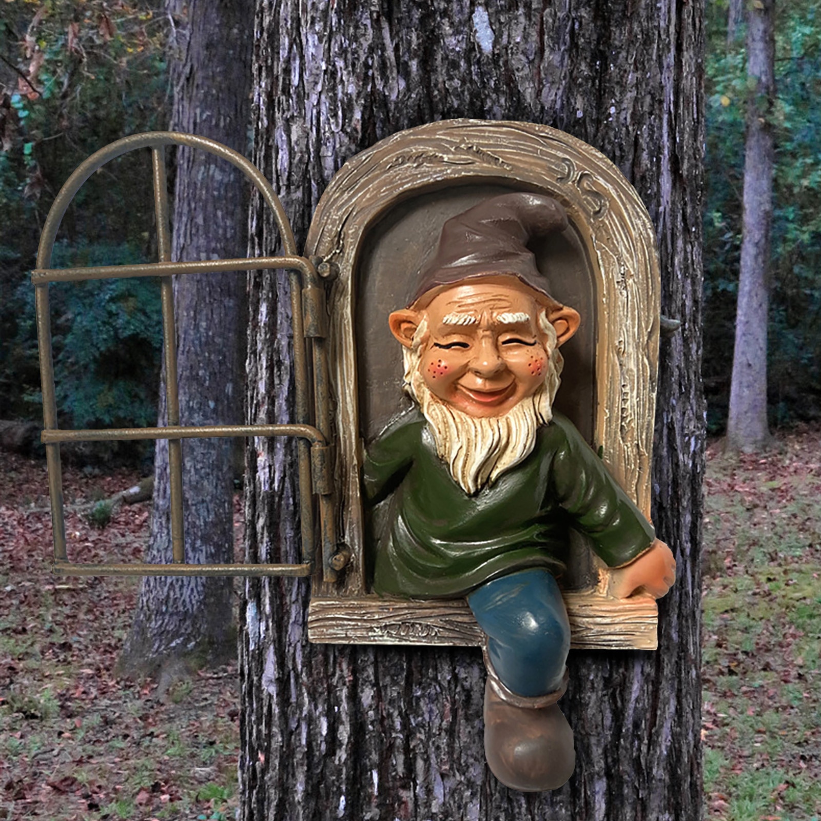 Garden Peeker Yard Art Whimsical Tree Sculpture Garden Decoration Dwarf Gnome Resin Statues Courtyard Tree Decoration 1pc