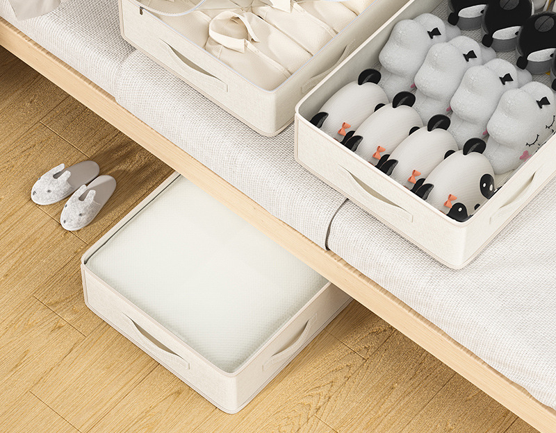 Underbed Storage Box Household Transparent Flat Drawer Style Clothes and Blankets Folding Storage Box Storage Box