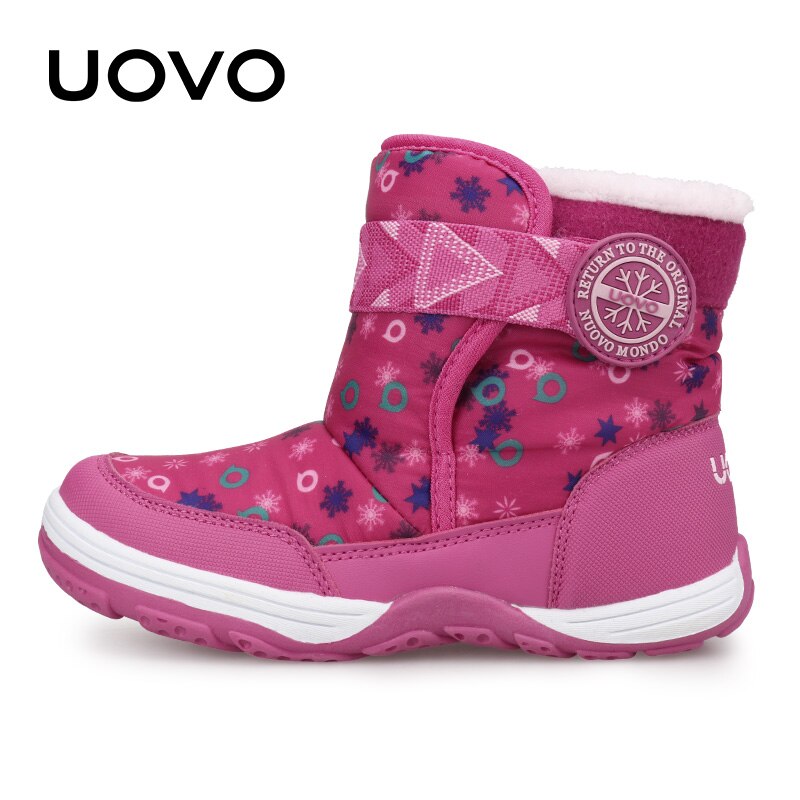 Uvo – bottes d&#39;hiver pour enfants, chaussures chaudes de neige à la en peluche pour garçons et filles, taille #28-36,