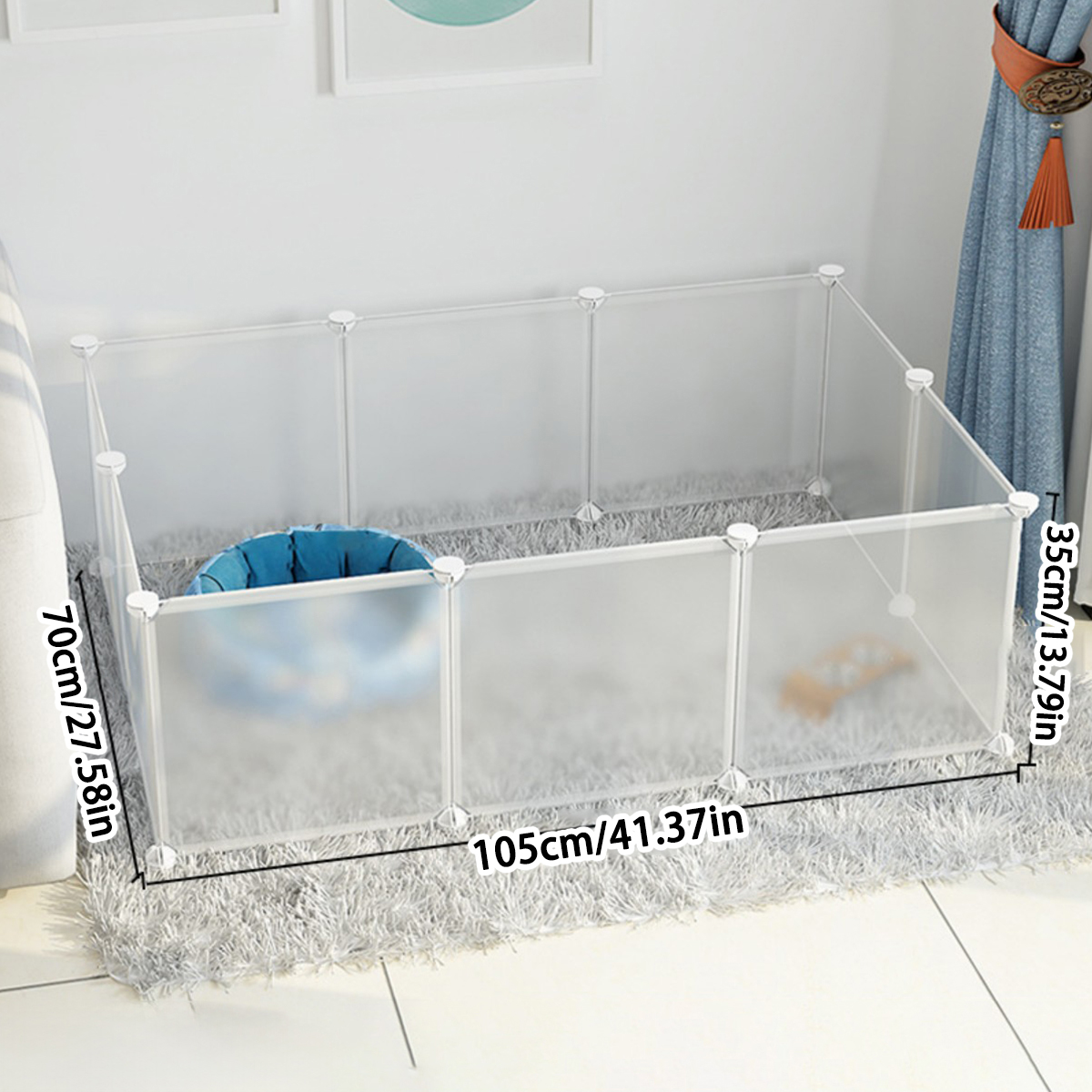 Isolatiebord voor kleine dieren, beschermhek voor kleine en middelgrote honden, verwijderbaar hek voor huisdieren, transparante kooi, kattenkooi, afneembaar en wasbaar: Light Grey