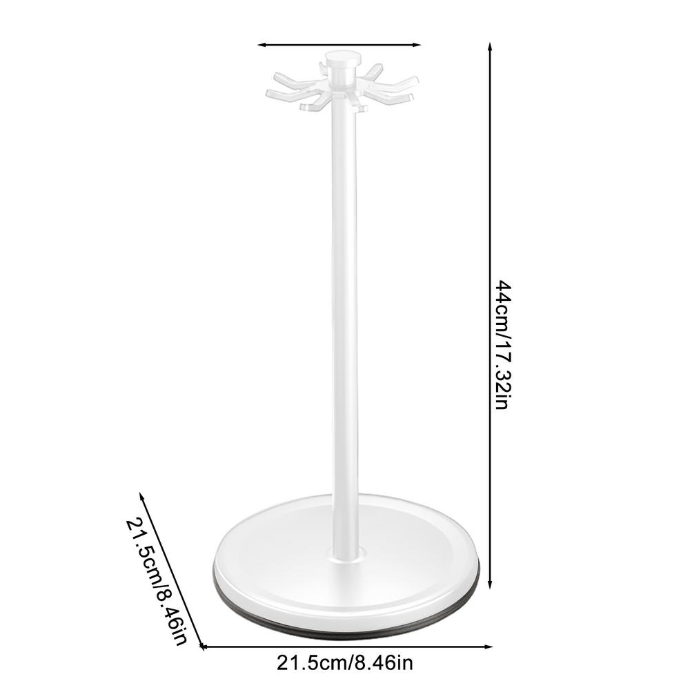 Soporte para utensilios de cocina con 8 ganchos, organizador de cubiertos de encimera giratorio de 360 grados para palas, cucharas, estante de almacenamiento para el hogar: Blanco